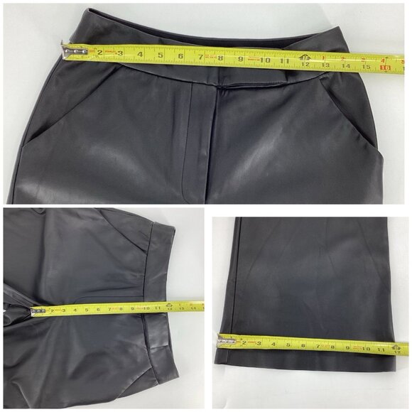 NWT Express Women’s High Rise Wide Leg Faux Leather Pants Black Size 6S MSRP $98 - Picture 6 of 10